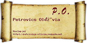 Petrovics Olívia névjegykártya